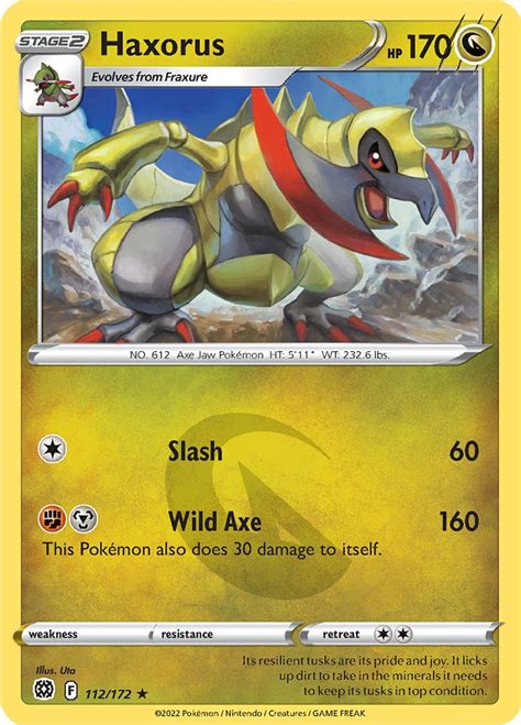 Serebii net Pokémon Card Database Brilliant Stars 112 Haxorus