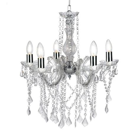 Lustre Maria Thereza 5 Braços 50cm Cristal Acrílico Candelabro