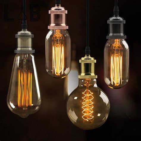 E27 Bulb St64 T45 G80 40w 220v Tea Glass Warm Edison Vintage Tungsten Incandescent Light Bulb