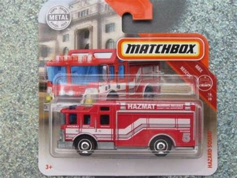 Matchbox Hazard Squad Fire Engine Tender Red Mbx Rescue Perfect