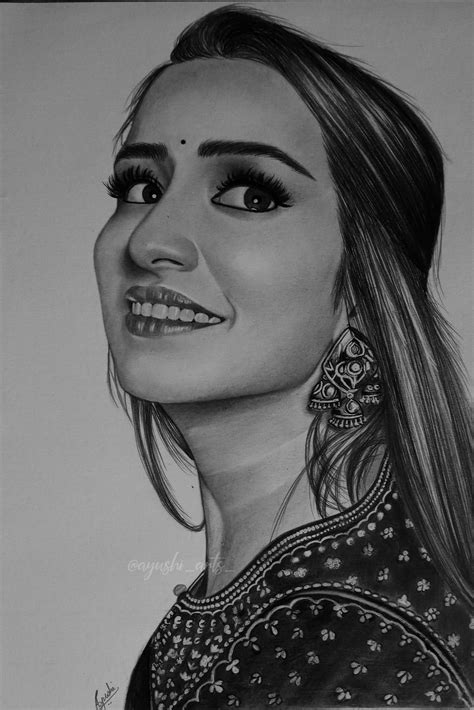 Final Drawing of Shraddha Kapoor : sketches