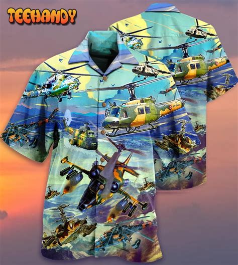 Combat Aircraft Sky Line Blue Style Hawaiian Shirt