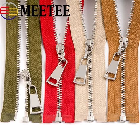 Pc Cm Cm Silver Open End Metal Zipper For Sewing Jeans Jacket