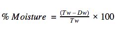 Moisture Content Formula