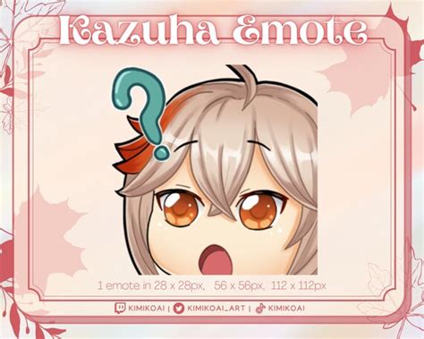 Genshin Impact Kazuha Question Mark Emote Twitch Discord Etsy