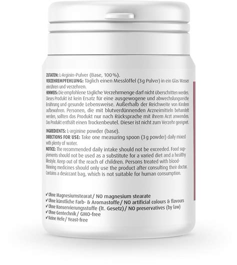 Zein Pharma L Arginin Mono Pulver G Dose Bei Metasport