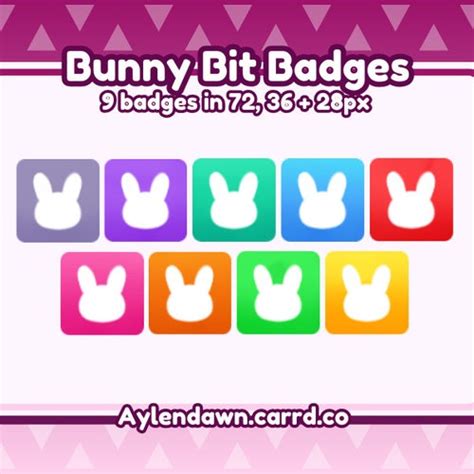 BUNNY Twitch Sub Badges Cute Stream Bit Badges Streamer Etsy