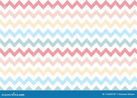 Zigzag Pattern With Pastel Colour On White Background Stock