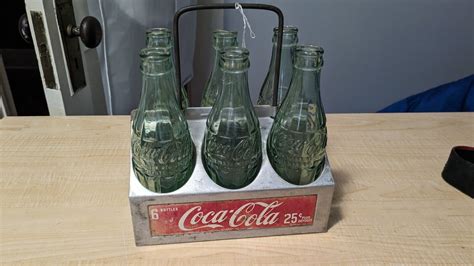 Vintage Coca Cola Aluminum Metal Pack Bottle Carrier With Vintage