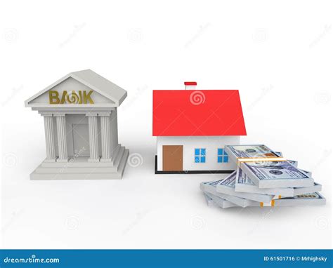 Haus Darlehenskonzept Der Bank 3d Stock Abbildung Illustration Von