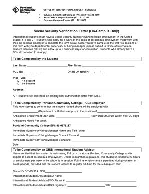 Fillable Online Pcc Social Security Verification Form Doc Pcc Fax