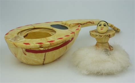 Art Deco Celluloid Vanity Pierrot Powder Puff At 1stdibs