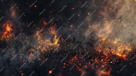 Premium Photo Fire And Smoke Particles Background Bright Glowing