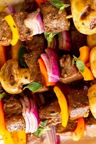 How To Make The Easiest Steak Kabobs On The Grill Julie Blanner