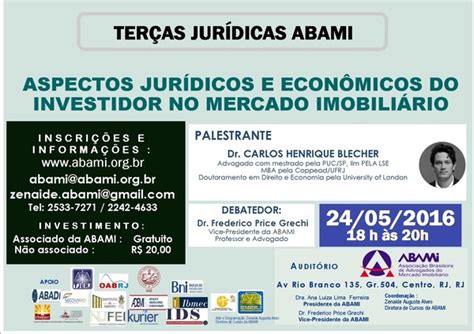 Terças Jurídicas ABAMI Aspectos Juridicos e Economicos do Investidor