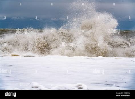 large and powerful sea waves during a storm Stock Photo - Alamy