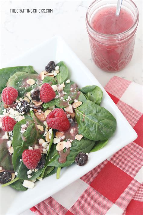 Raspberry Spinach Salad with Raspberry Vinaigrette - The Crafting Chicks