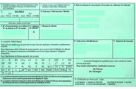 Carte Verte Le Passeport De Votre V Hicule