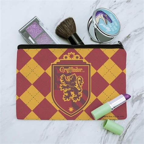 GRAPHICS MORE Harry Potter Gryffindor Plaid Sigil Makeup Cosmetic Bag