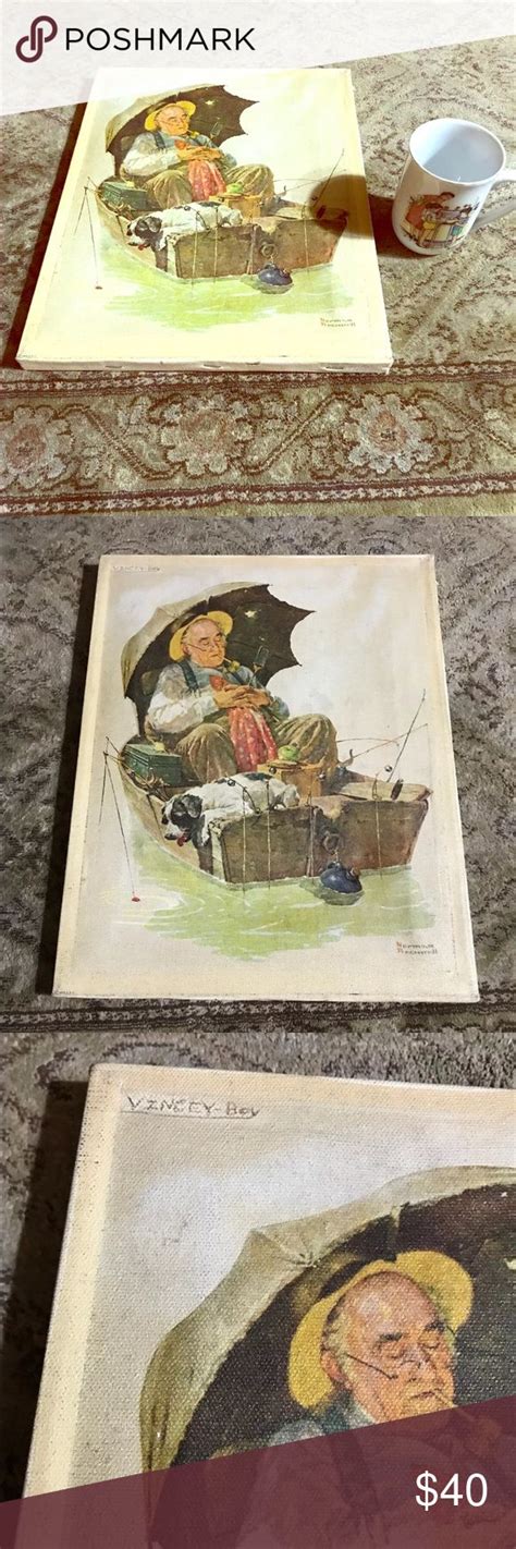 Norman Rockwell Gone Fishing And”kitchen Capers” Mug Norman Rockwell