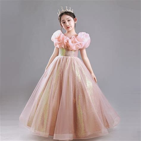 Purple Kids Dresses For Wedding Dress Carnival Ball Gown Children Teen