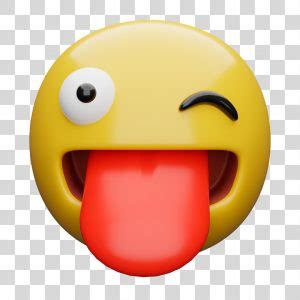 Emoji 3D Carinha Língua Para Fora e Piscando o Olho PNG