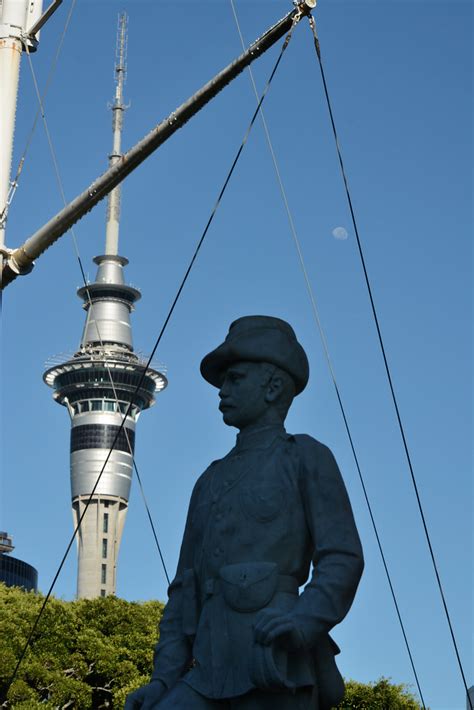 Auckland Boer War Memorial Sky Tower And The Moon Paulrich786