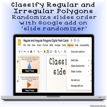 Classifying Regular And Irregular Polygons Google Classroom Flash Cards