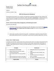 Mkt Milestone One Worksheet Snhu Pet Supply Docx Marilyn Garcia