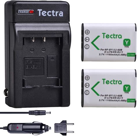 Amazon Tectra 2 Pack Battery And Charger Kit For NP BY1 EN EL11