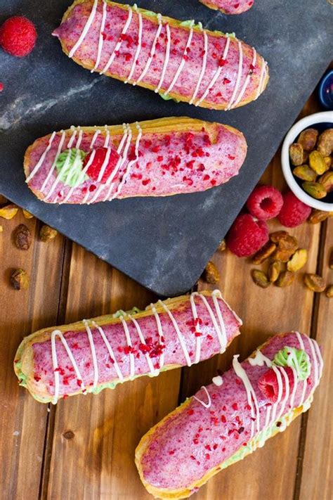 Raspberry Pistachio Eclair Recipe Video Tatyanas Everyday Food