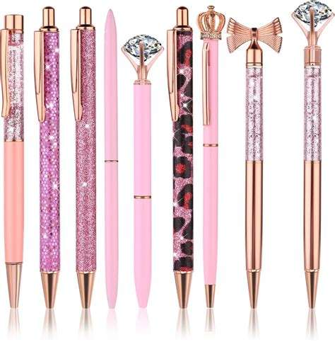 Bewudy Pcs Crystal Diamond Pens Retractable Metal Ballpoint Pen