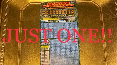 2 000 000 Bonus Cashword Crossword Lottery Scratch Off Ticket YouTube