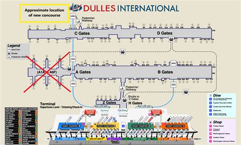 Dulles International Airport Map | Shopping & Dining Guide