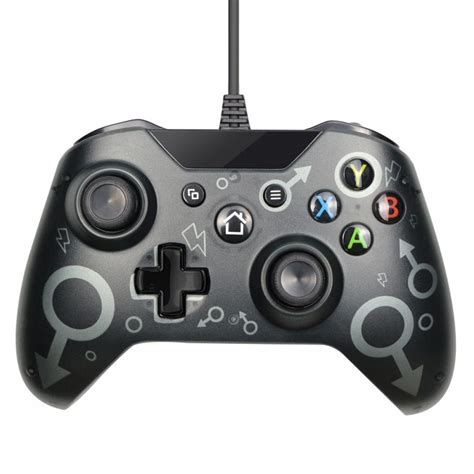 Геймпад XBOX One Проводной геймпад матово-черный с символом Марса ...