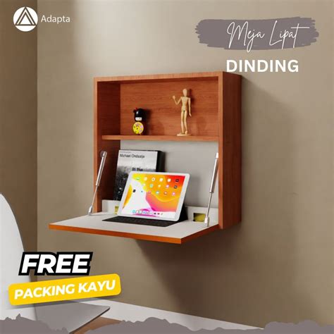 jual adapta meja lipat dinding  rak buku floating desk tempel