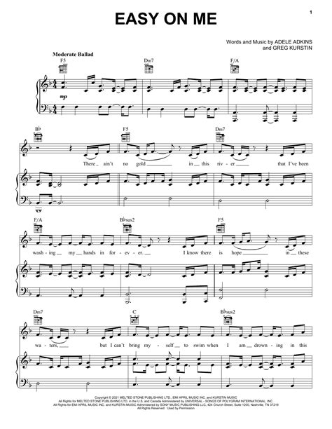 Adele "Easy On Me" Easy Piano Sheet Music | Download Printable PDF Score. SKU 514636