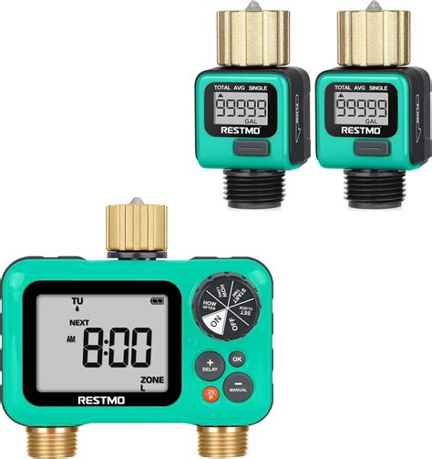 Amazon 2 Pack RESTMO Water Flow Meter Sprinkler Timer With