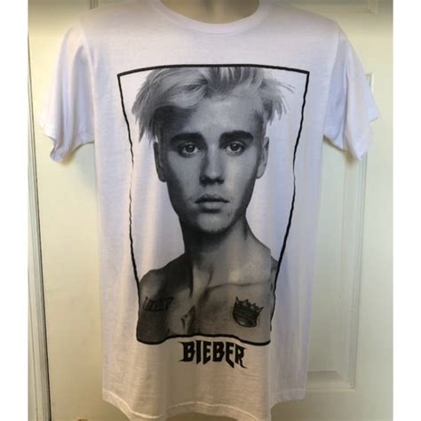 Justin Bieber Shirts Justin Bieber Mens Unisex White Graphic Tshirt