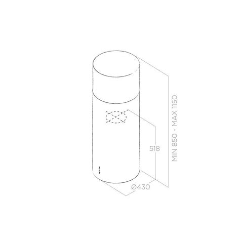 Gartraukis Elica TUBE PRO ISLAND BL A 43 modelis EL10135 žema