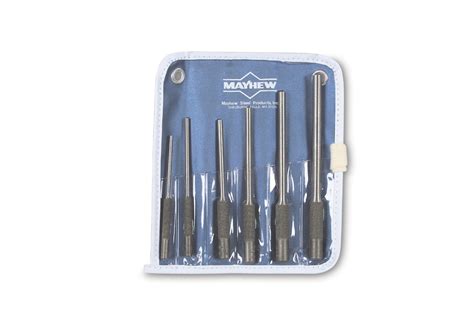 Roll Pin Pilot Punch 6 Piece Set Wpouch Mayhew 62250 18 516