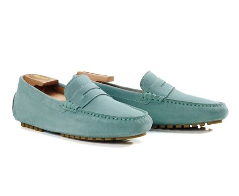 Mocassin été homme Velours Vert Menthe Ferguson Bexley