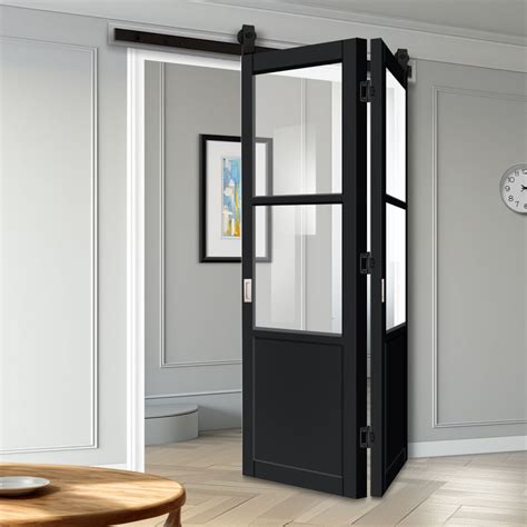 Spaceeasi Top Mounted Black Folding Track And Double Door Eco Urban® B