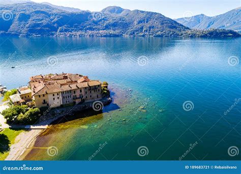 Lierna Lake Como It Aerial View Of The Castle Stock Image Image