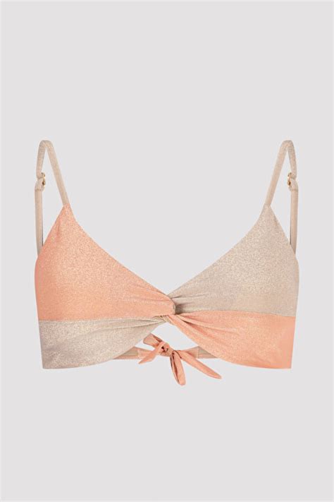 Çok Renkli Simli Amelie Straplez Bikini Üstü PL7V770O22IY MIX Çok Renkli Penti