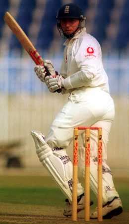 Atherton Looks Over Towards Fine Leg After Playing His Shot