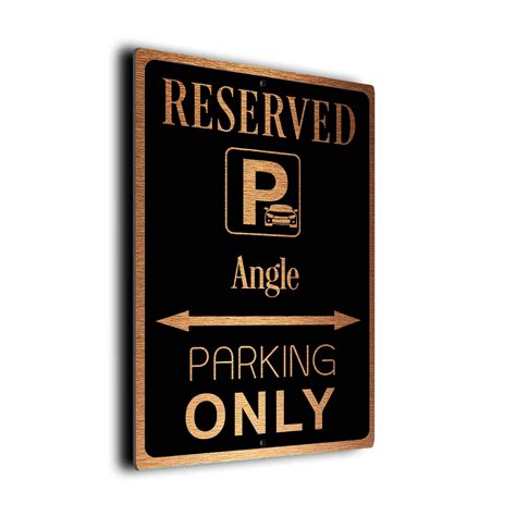 Angle Parking Only Sign | Angle Parking Only Sign for Garge | Brushed Metal Sign