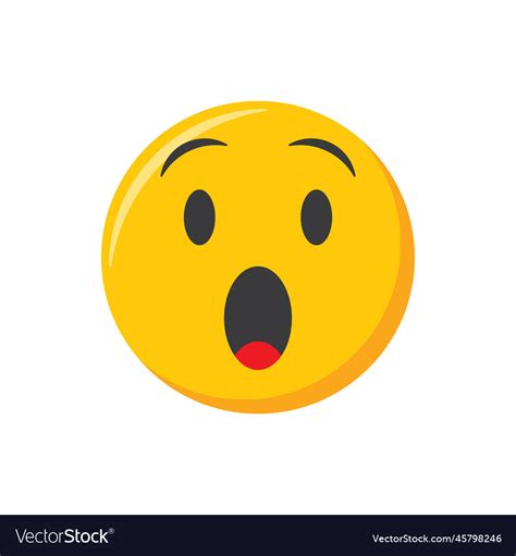 Emoji Icon Shocked Face Scared Emoticon Royalty Free Vector