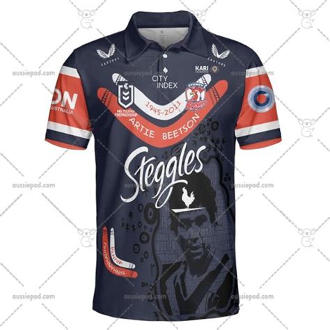 Nrl Sydney Roosters Custom Name Number Indigenous Jersey Polo Shirt