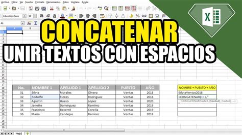 COMO UNIR TEXTOS CON ESPACIOS DE CELDAS COMO CONCATENAR TEXTOS EN